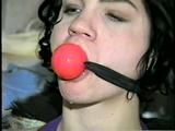 GRETCHEN GETS BALL-GAGGED, DROOLS & GETS HER MOUTH STUFFED & ACE BANDAGE GAGGED (D32-2)