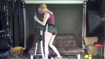 *** Sexy MIA wearing a black shiny nylon shots and a purple top during her workout on the cross trainer (Video)***