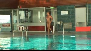 Nude in the public-pool -4-