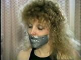 BEAUTIFUL DOE EYED REBECCA IS BALL-GAGGED, MOUTH STUFFED, TAPE GAGGED & BLINDFOLDED (D33-4)