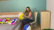 popping water balls by bouncing, fingernails and high heels