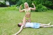 Paige versus Chris: Outdoor Pile driver Wrestling Match SET 2