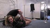 Diamondly Bound - Tied in Public - Extreme Chicken Wing Hogtie Challenge at the Feringapark Hotel