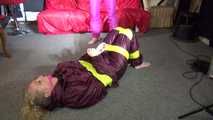 See Sophie tied and gagged by Ronja in shiny Downwear