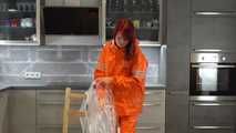 Miss Petra in AGU raingear (original AGU) and an exclusiv orange Adidas AGU raincoat layered over her raingear