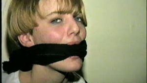 19 Yr OLD KRISHNA IS CLEAVE GAGGED, HOG-TIED & TOE-TIED WEARING PANTYHOSE (D48-2)