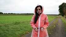 Miss Amira in AGU Adidas rain suit and transparent rain gear bound and gagged