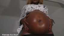Shiny pregnant sensitive bellybutton