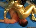 Elena's golden lycra facesitting