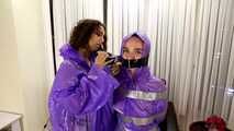Terry and Vanessa - Stripping and posing in raincoats and then Terry is taped up (video)
