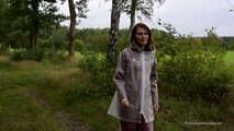 Miss Petra takes a walk in an AGU rain suit, transparent rainsuit and rubber boots