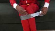 1332a Black Beauty in Santa Onesie Tape Up pt 1