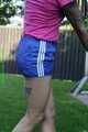Watch Maly enjoying the summer in her shiny nylon Shorts