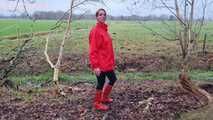 Welliewalk in roten Hunterboots