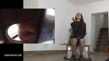 Mistress Cleo smokes and pees on the toliett box PP