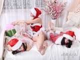 [From archive] Lucky, Nelly, Xenia - Santa’s little helpers hogtied and wrapped up on a bed 1