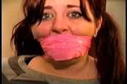 D75-07: 23 YR OLD REAL ESTATE BROKER IS MOUTH STUFFED, CLEAVE GAGGED, GAG TALKS, HANDGAGGED, WRAP TAPE BONDAGE TAPE GAGGED, BAREFOOT AND TIED TO A CHAIR WITH ROPE 5:17