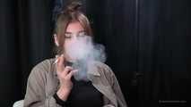19 years old Alina is smoking cork Marlboro Red