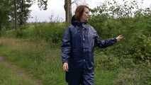 Miss Petra goes for a walk in Farmerrain jacket,  rain dungarees and rubber boots (looped version)