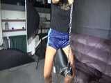 Watch Sandra bound and gagged in her shiny nylon Shorts riding a wooden Pony
