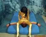 Elena's golden lycra facesitting