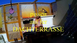 pissen auf der Dachterrasse