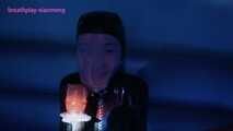 Xiaomeng in Latex Playing Karaoke Water and Sauna Blackout