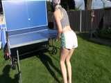 Watch Chloe enjoying the Summer in her shiny nylon Shorts