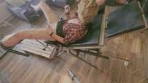 Blonde Teen restrained on medical chair - getting finger fucked and clit teased with vibrator until she shivers and screames in panic and pleasure 