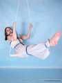 Affable - Swing-loving brunette in a white dress gets risque