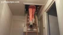 078116 Rachel Pees From The Loft Ladder    