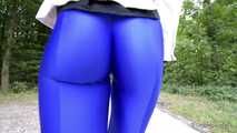 Blue leggings, ass and cameltoe