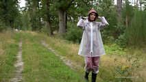 Miss Petra takes a walk in an AGU rain suit, transparent rainsuit and rubber boots