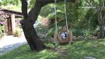 030044 Salma Takes A Naughty Pee From The Garden Swing