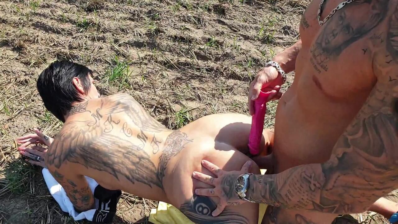 Dirty DP & threesome with stranger at cornfield! [GER]