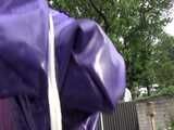 Watch Sandra bound and gagged in her shiny nylon Downjacket nylon hooded.