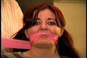 D75-07: 23 YR OLD REAL ESTATE BROKER IS MOUTH STUFFED, CLEAVE GAGGED, GAG TALKS, HANDGAGGED, WRAP TAPE BONDAGE TAPE GAGGED, BAREFOOT AND TIED TO A CHAIR WITH ROPE 5:17