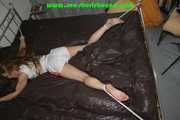 243 pictures from Katharina tied and gagged in shiny nylon shorts from 2005-2008 in one package!