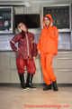 Miss Petra and Lady Nadja in AGU raingear (original AGU) and an exclusiv orange Adidas AGU raincoat