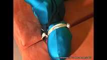 Zentai girl tied and gagged