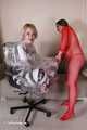 [From archive] Sasha Swift  & Christina Clark - Christina Clark in prison uniform ball-cuffed and wrapped by Sasha Swift