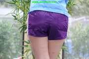 Get 420 pics of Shelly in shiny nylon Shorts made 2008-2018 in one package!