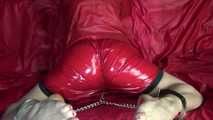 ***SELFBONDAGE***SANDRA***CRAZYSENSATION SHORTS***RED RAINJACKET***CLOTH GAGGED**CUFF BONDAGE (Video)