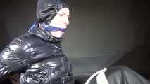 Ronja tied and gagged in shiny nylon Downwear