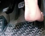 barefoot car driving