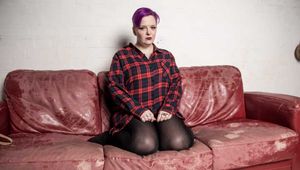 Roxie in Check Shirt and Tights Hogtie