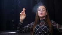 18 y.o. Margarita is smoking two 120mm all white cigarettes in a row