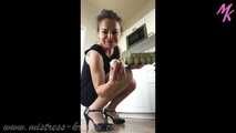 Raw egg in the kitchen - #highheel #crushing #POV