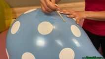popping Q16 polka dots and Q24 balloons with wooden stick and fingernails