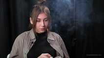 19 years old Alina is smoking cork Marlboro Red